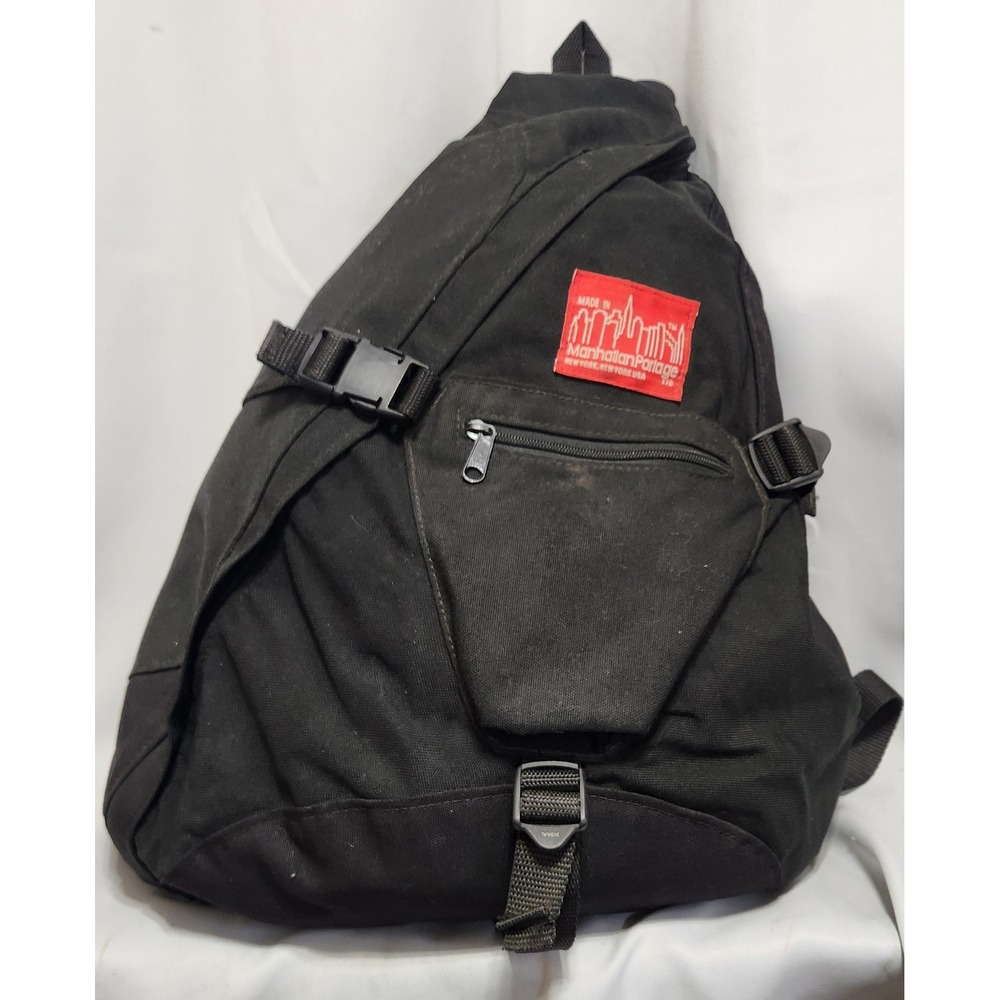 Manhattan Portage Black Cordura Nylon Sling Bag Made in USA Crossbody Messenger